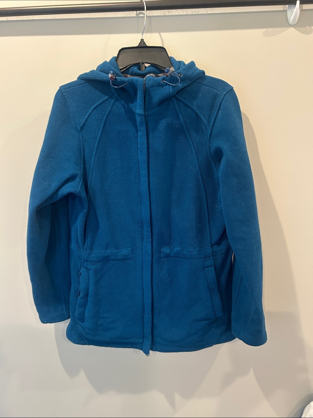 Lands' End Girls Teal Hooded Fleece Jacket